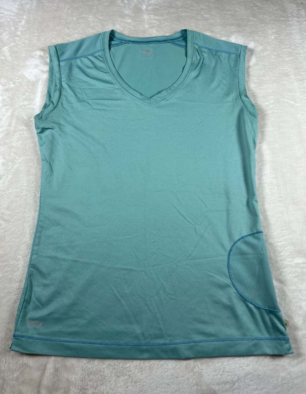 Alo Yoga Coolfit V-Neck Tank Top Size M Teal Athletic Workout Sleeveless